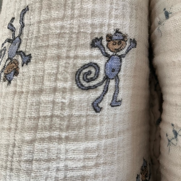 Lot of 4 Aden + Anais  Cotton Swaddling Blankets Baby Swaddle Monkey Hippo Logo - Picture 4 of 7
